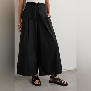 Ulla Johnson Eloisa pintucked cotton-poplin wide-leg pants
